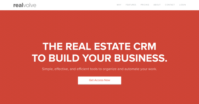 Home page of #7 Top Real Estate CRM Software: Realvolve