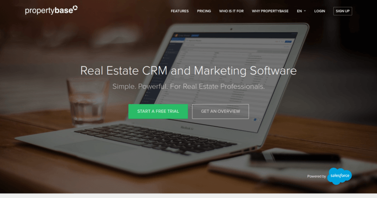 Home page of #6 Best Real Estate CRM Software: Propertybase