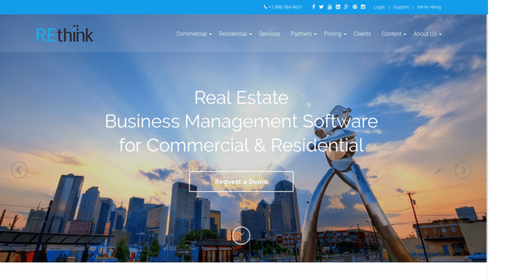 Home page of #9 Top Real Estate CRM Software: Rethink CRM