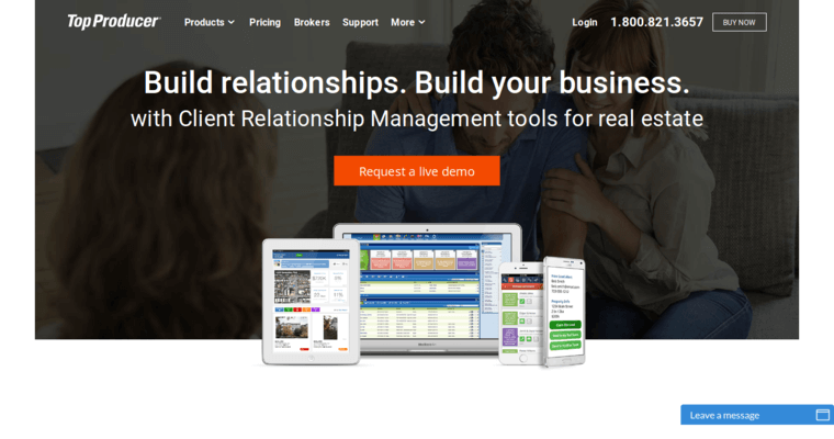 Home page of #10 Top Real Estate CRM Software: Top Producer