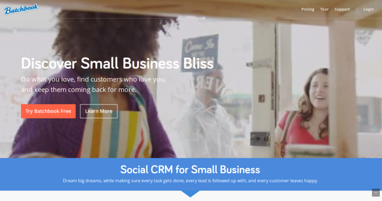 Home page of #8 Leading Small Business CRM Software: Batchbook