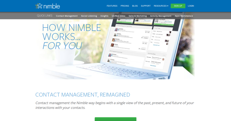 Work page of #10 Best Small Business CRM Solution: Nimble