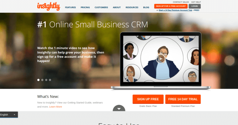 Home page of #7 Leading Small Business CRM Application: Insightly