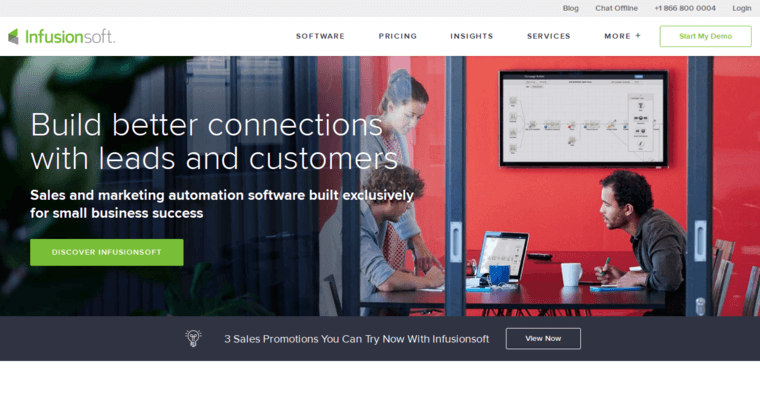 Home page of #8 Best CRM Solutions: Infusionsoft