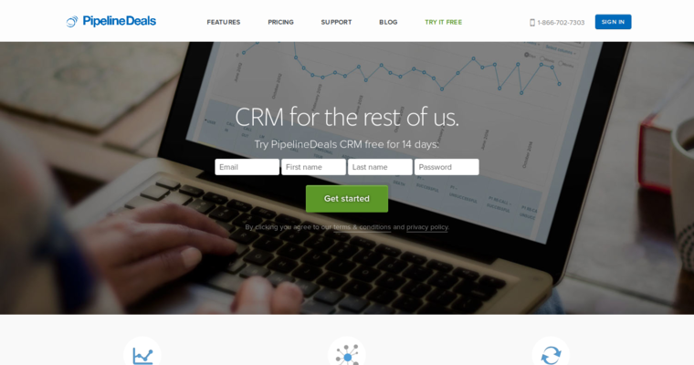 Home page of #4 Best Startup CRM Solution: Pipeline
