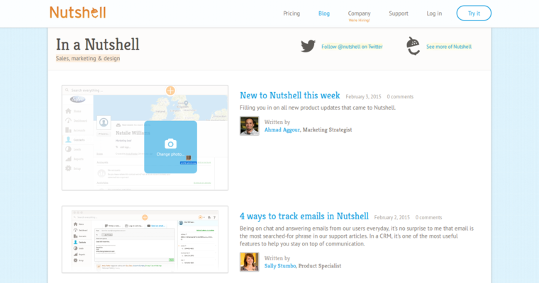 Blog page of #8 Leading Startup CRM Software: Nutshell CRM