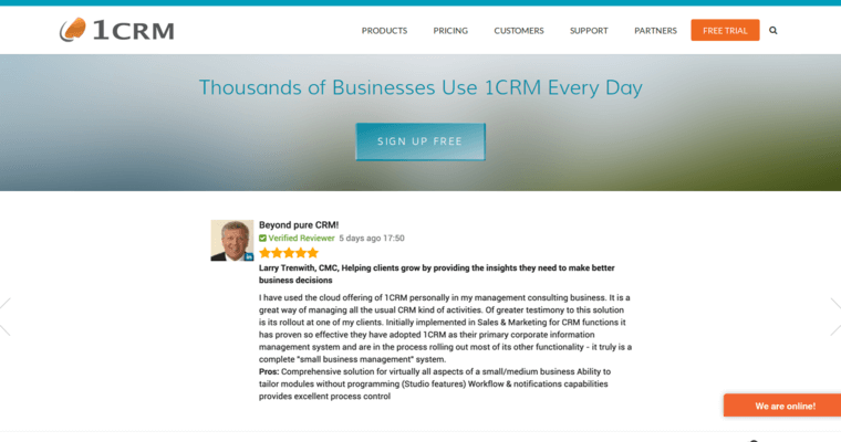 Stories page of #11 Top Startup CRM Application: 1CRM